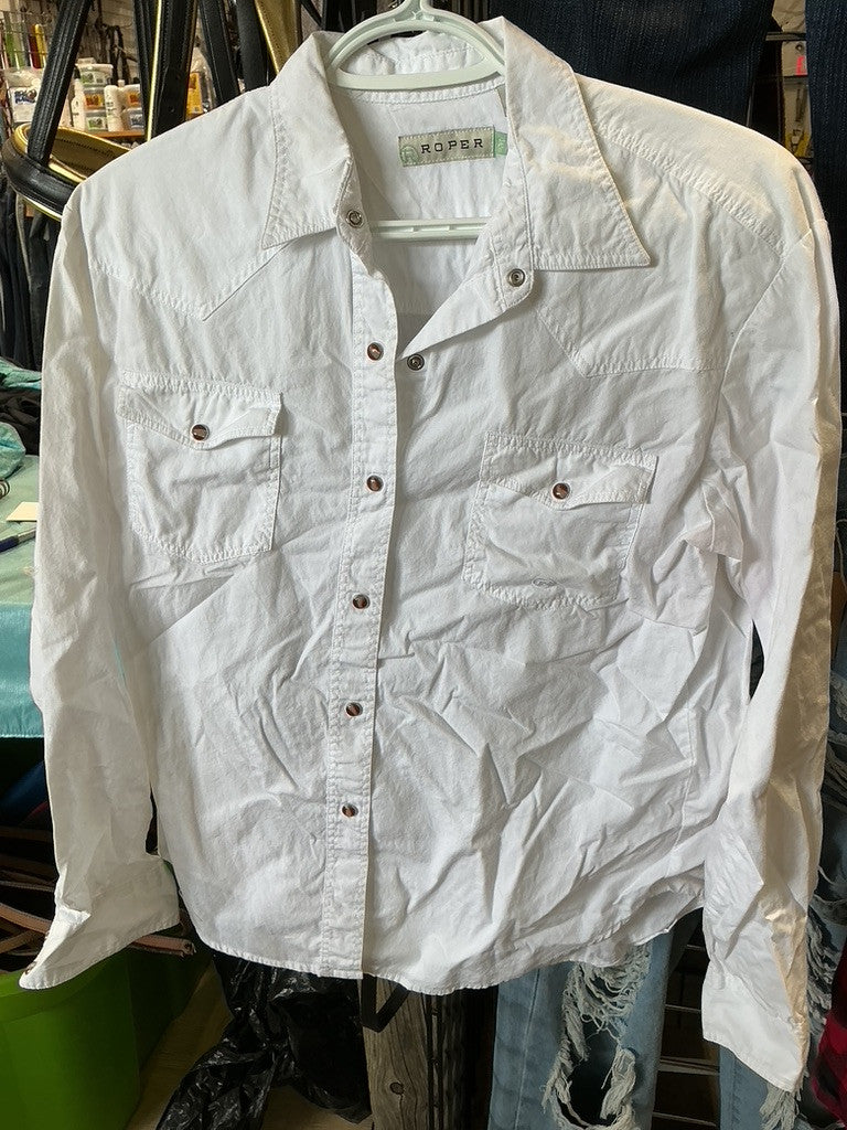 Western Shirt Med White Roper