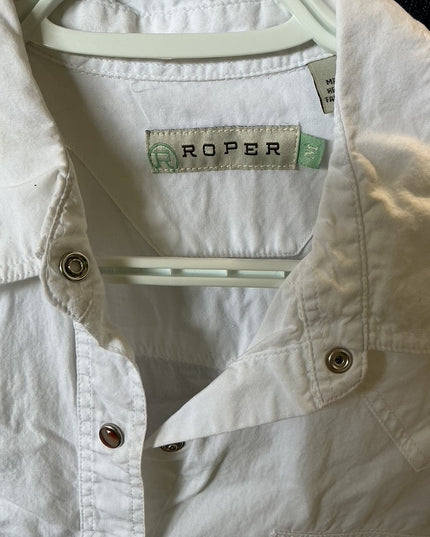 Western Shirt Med White Roper 