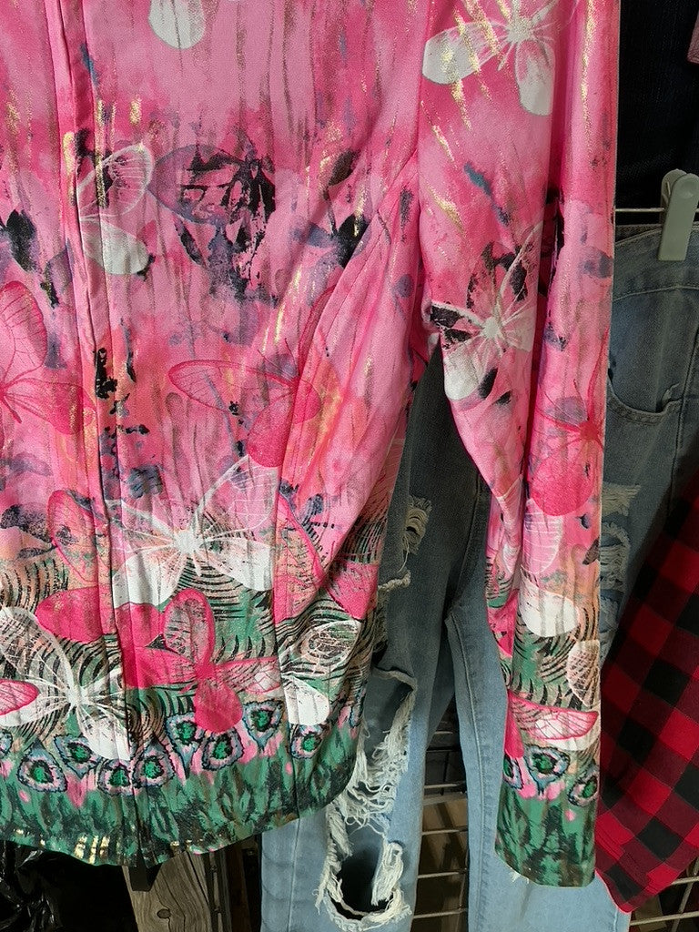 Western Shirt Pink Rhinestones
