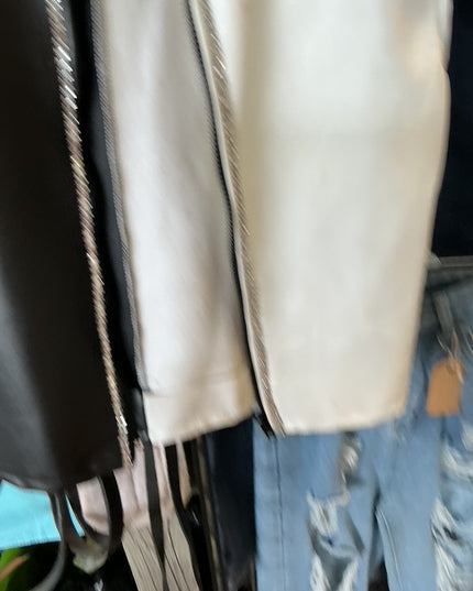 Show Vest Black/White Faux Lether