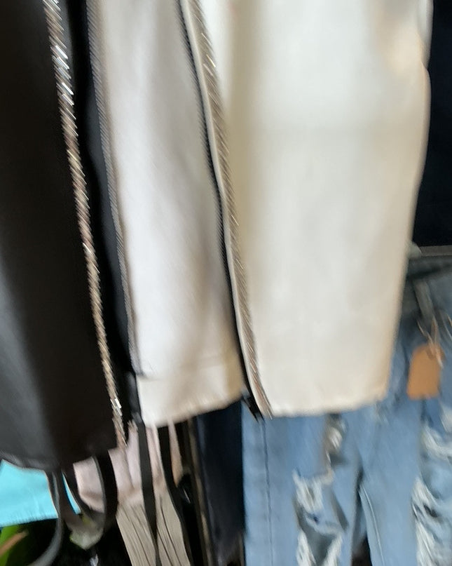 Show Vest Black/White Faux Lether