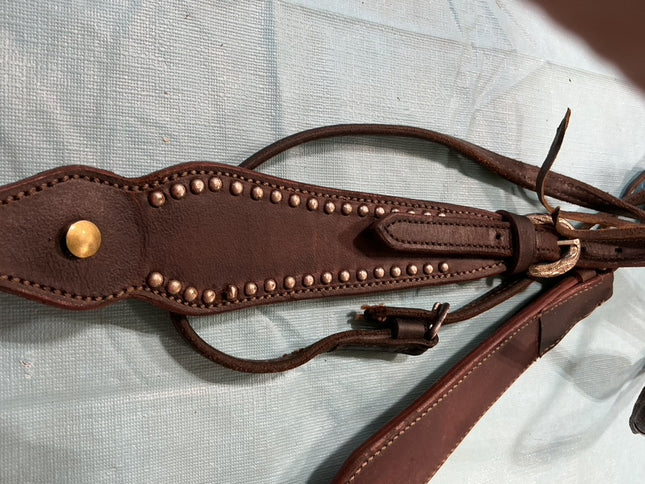 Western Headstall Show Silver Dark