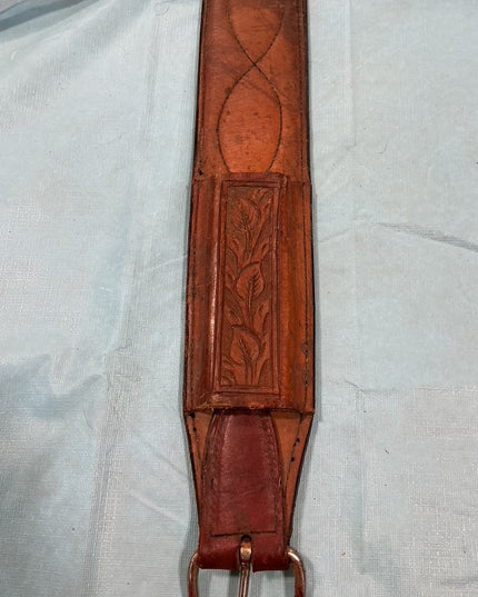 Back Cinch Brown Leather Tooled 36"