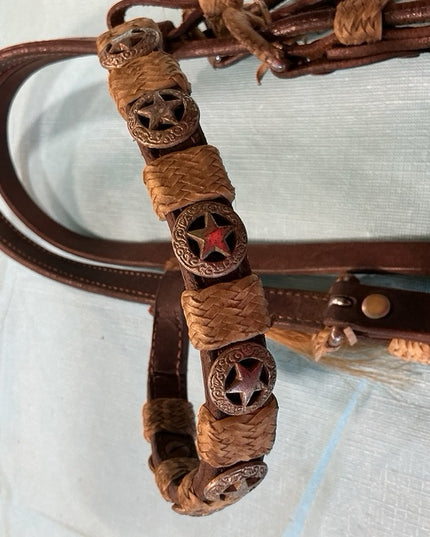 Western Headstall Star Accents & Rawhide