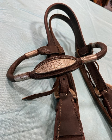 Western Headstall Show Silver Dark