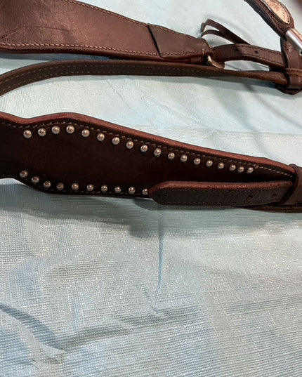 Western Headstall Show Silver Dark