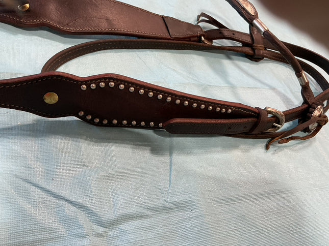 Western Headstall Show Silver Dark