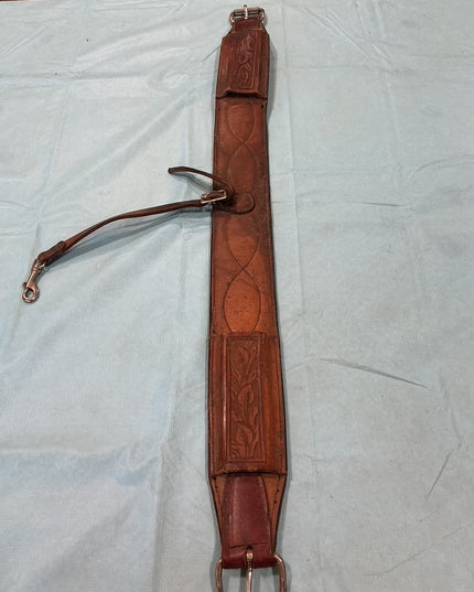 Back Cinch Brown Leather Tooled 36"