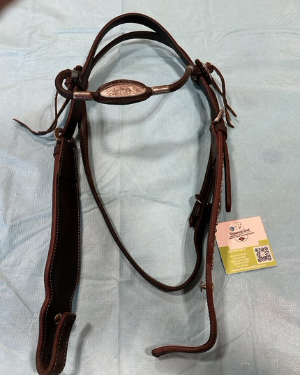 Western Headstall Show Silver Dark