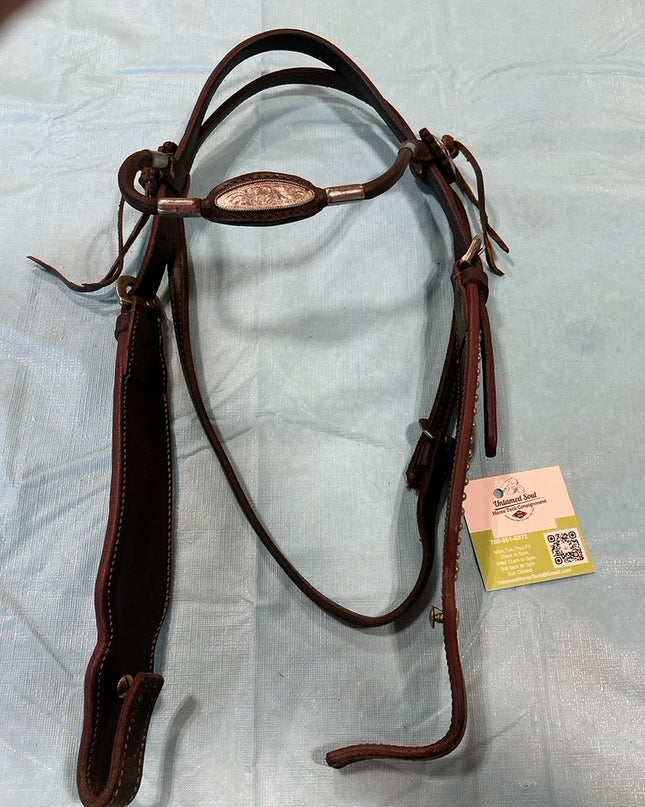 Western Headstall Show Silver Dark