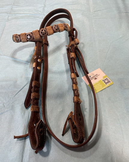 Western Headstall Star Accents & Rawhide