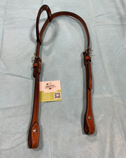 Western Headstall Show1ear Brown/Silver