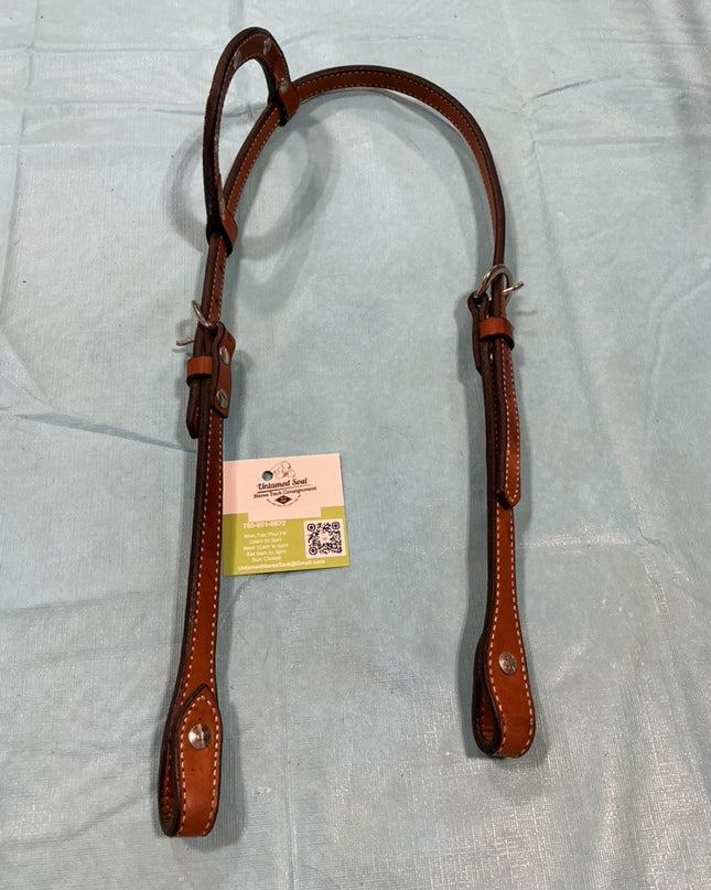 Western Headstall Show1ear Brown/Silver