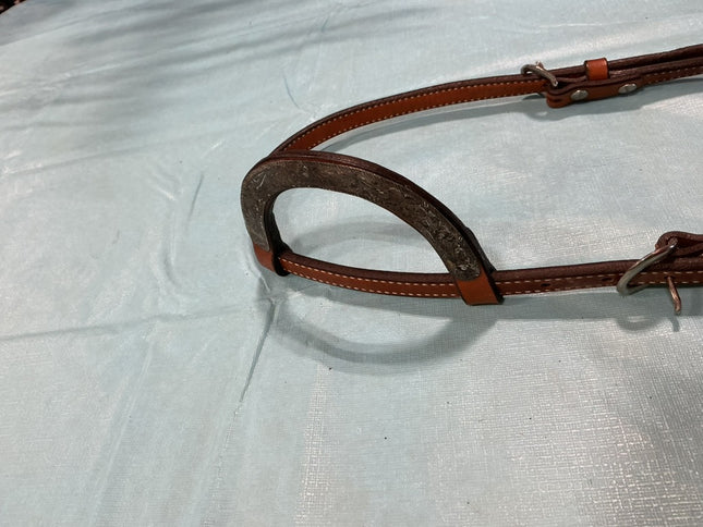 Western Headstall Show1ear Brown/Silver