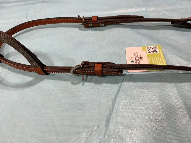 Western Headstall Show1ear Brown/Silver