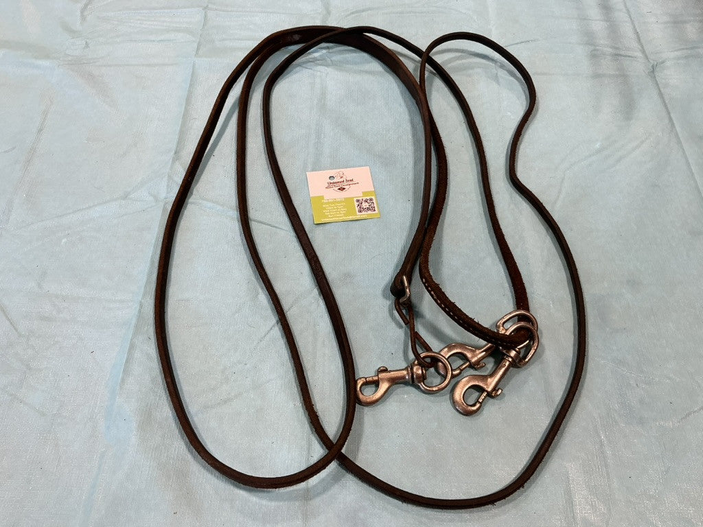Western Reins Draw Brown Leather