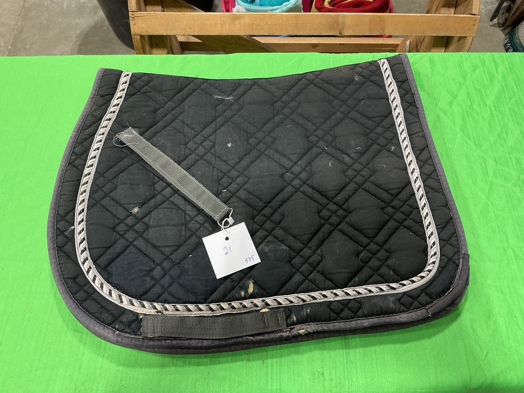 English Saddle Pad Black Full