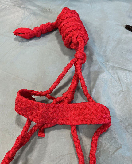 Halter Red Flat Braided Mule Tape 