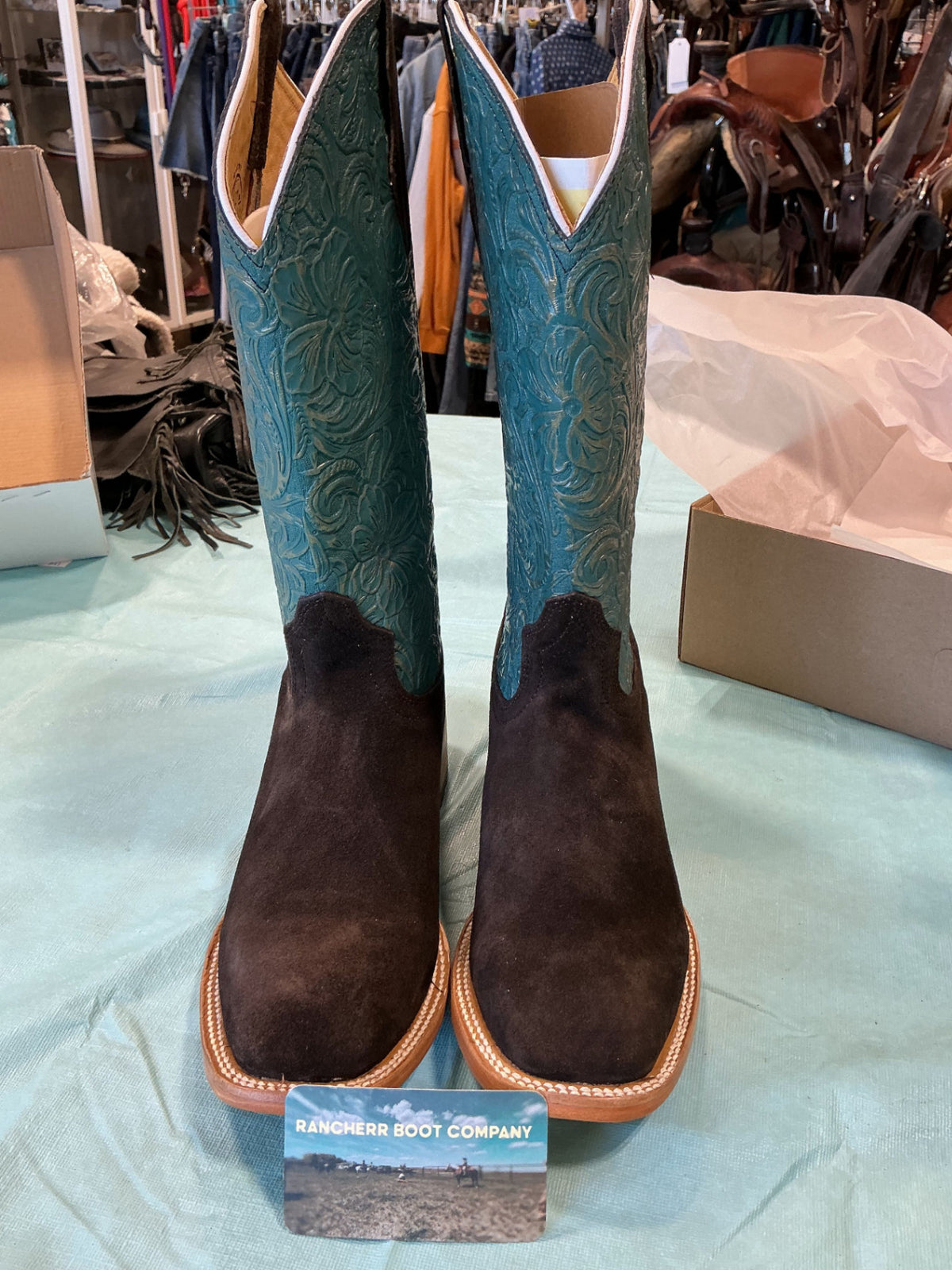 Cowboy Boots Rancher Brand 10 teal