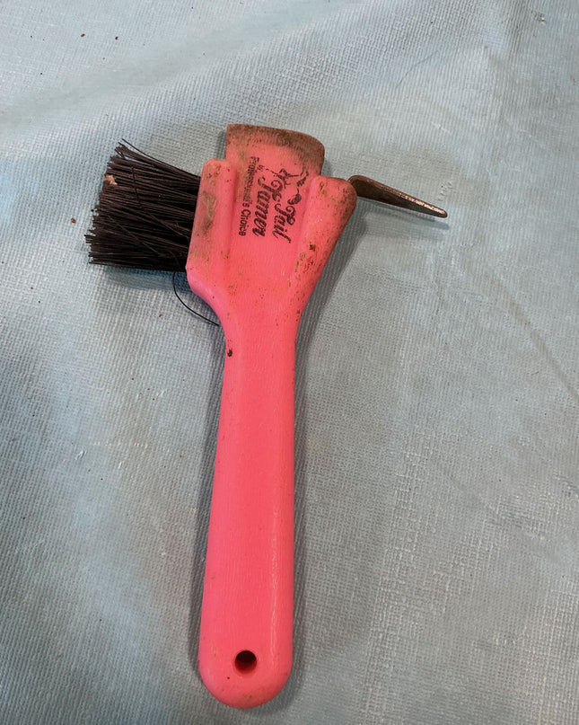 Hoof Pick with Brush Pink 