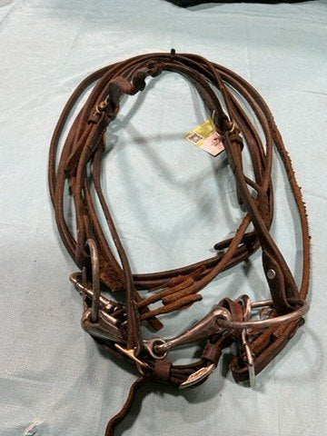 Bridle Western with Reins Snaffle Bit 5 1/4"  (wear on reins)