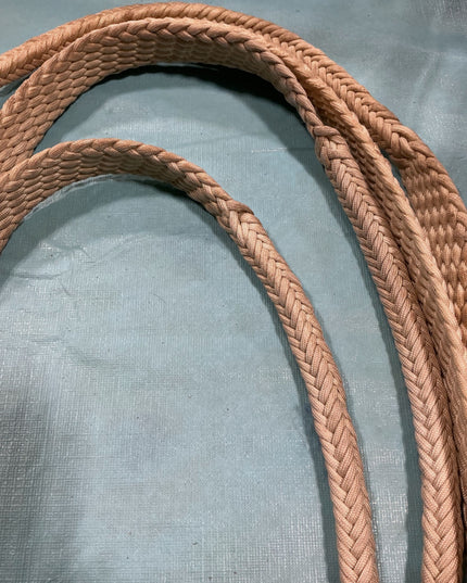 Reins Western Split Braided Yacht Rope with Leather Poppers