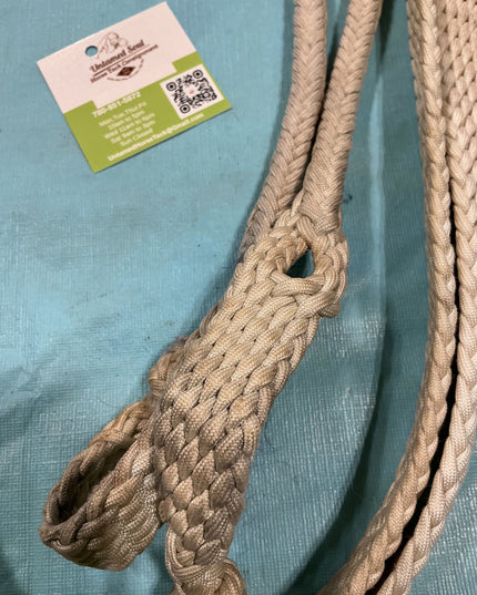 Reins Western Split Braided Yacht Rope with Leather Poppers