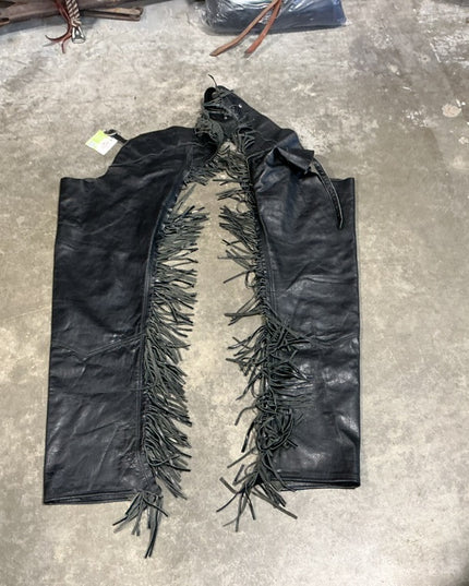 Western Chaps Leather Black Medium 