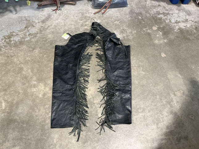 Western Chaps Leather Black Medium 