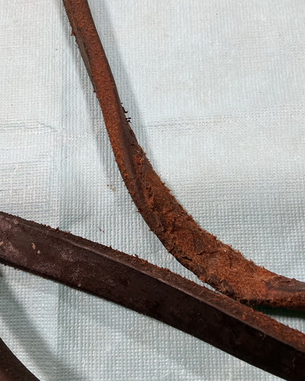 Reins Western Split Brown Leather (quite worn & different widths)
