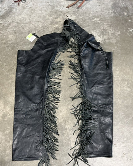 Western Chaps Leather Black Medium 