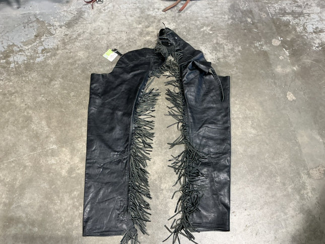 Western Chaps Leather Black Medium 