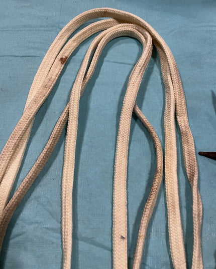 Reins Western White Nylon Leather Ends