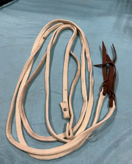 Reins Western White Nylon Leather Ends