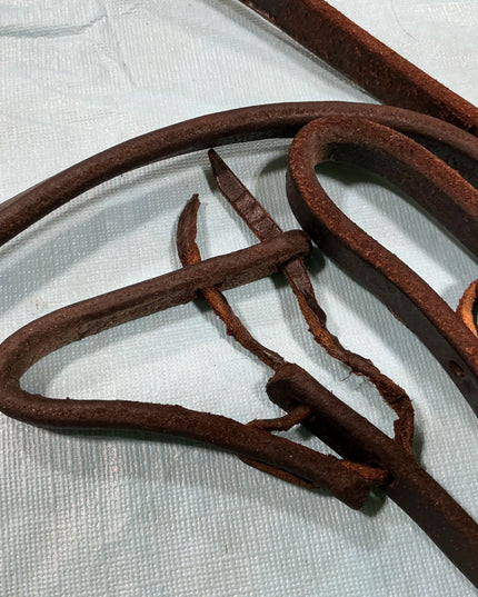 Reins Western Split Brown Leather (quite worn & different widths)