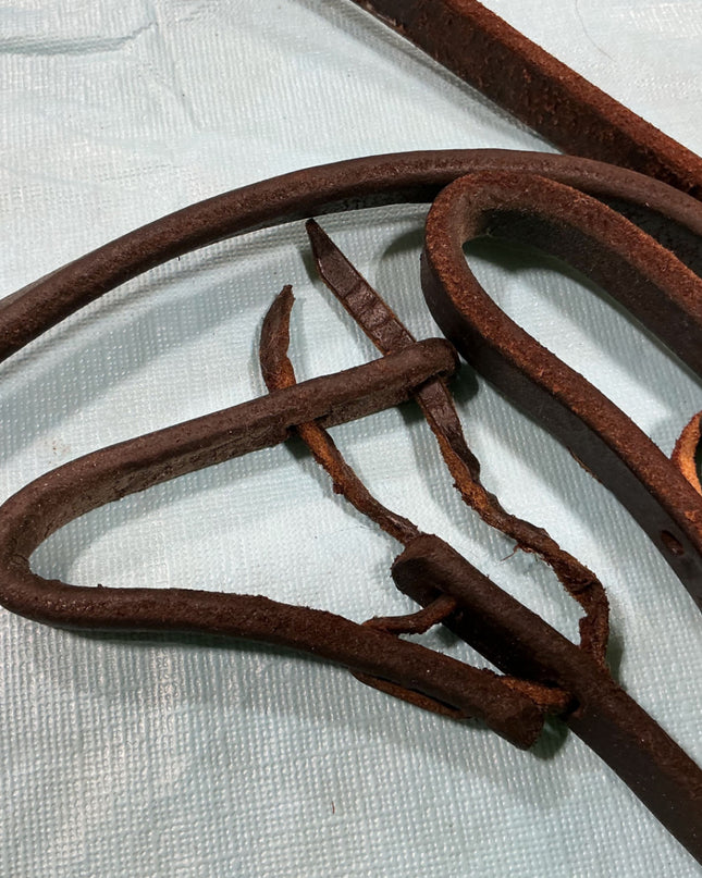 Reins Western Split Brown Leather (quite worn & different widths)