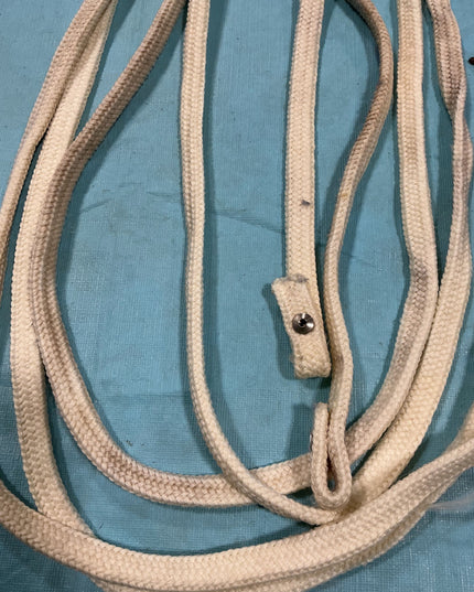 Reins Western White Nylon Leather Ends