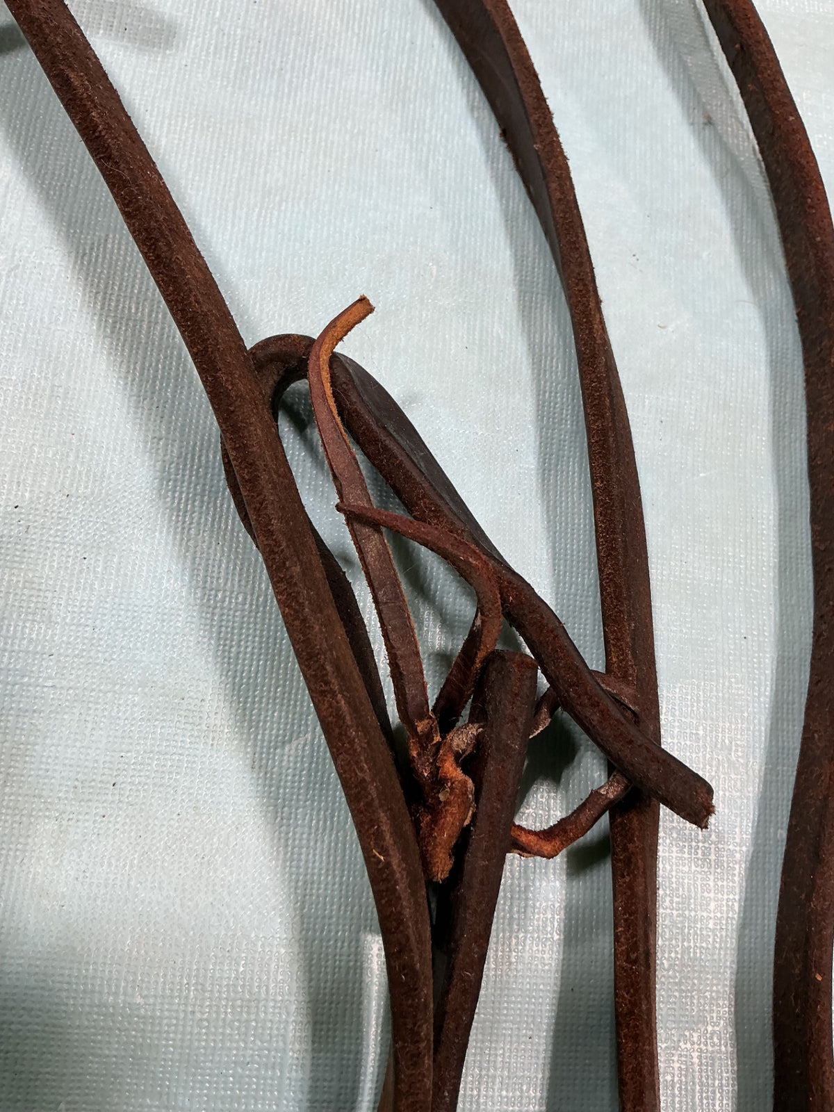 Western Reins  Brown Leather Split  (very worn)