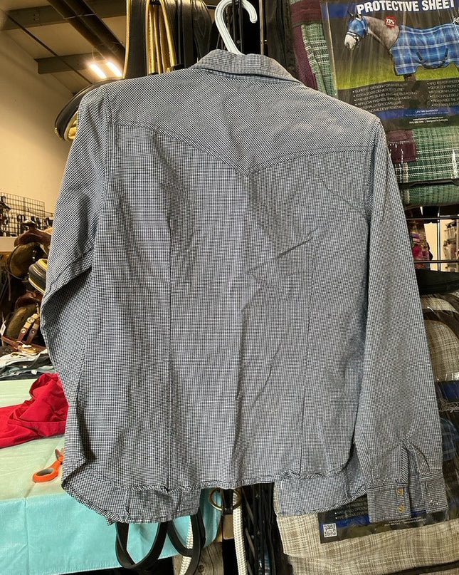 Shirt Roper Navy Blue Plaid Size Small