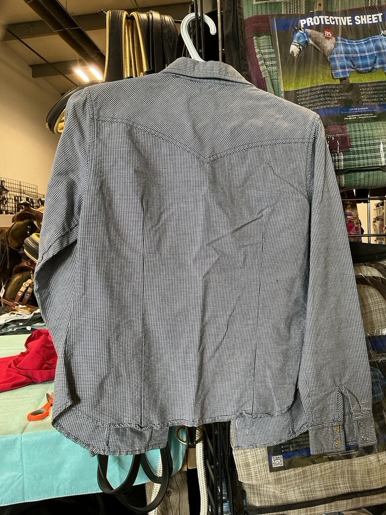 Shirt Roper Navy Blue Plaid Size Small