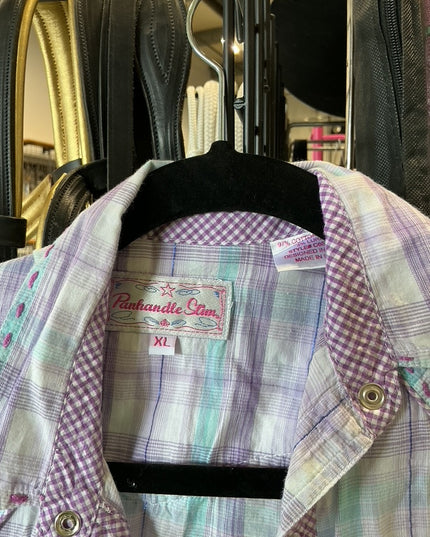 Shirt Panhandle Slim Kids XL Purple Plaid