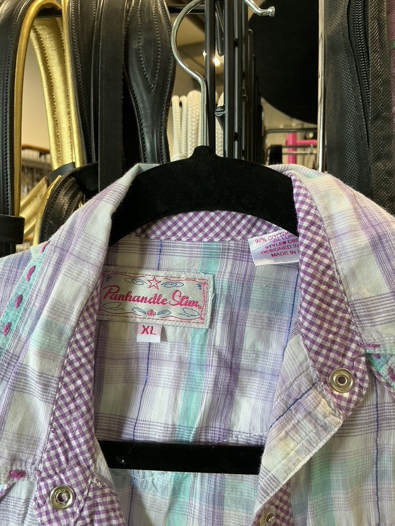 Shirt Panhandle Slim Kids XL Purple Plaid