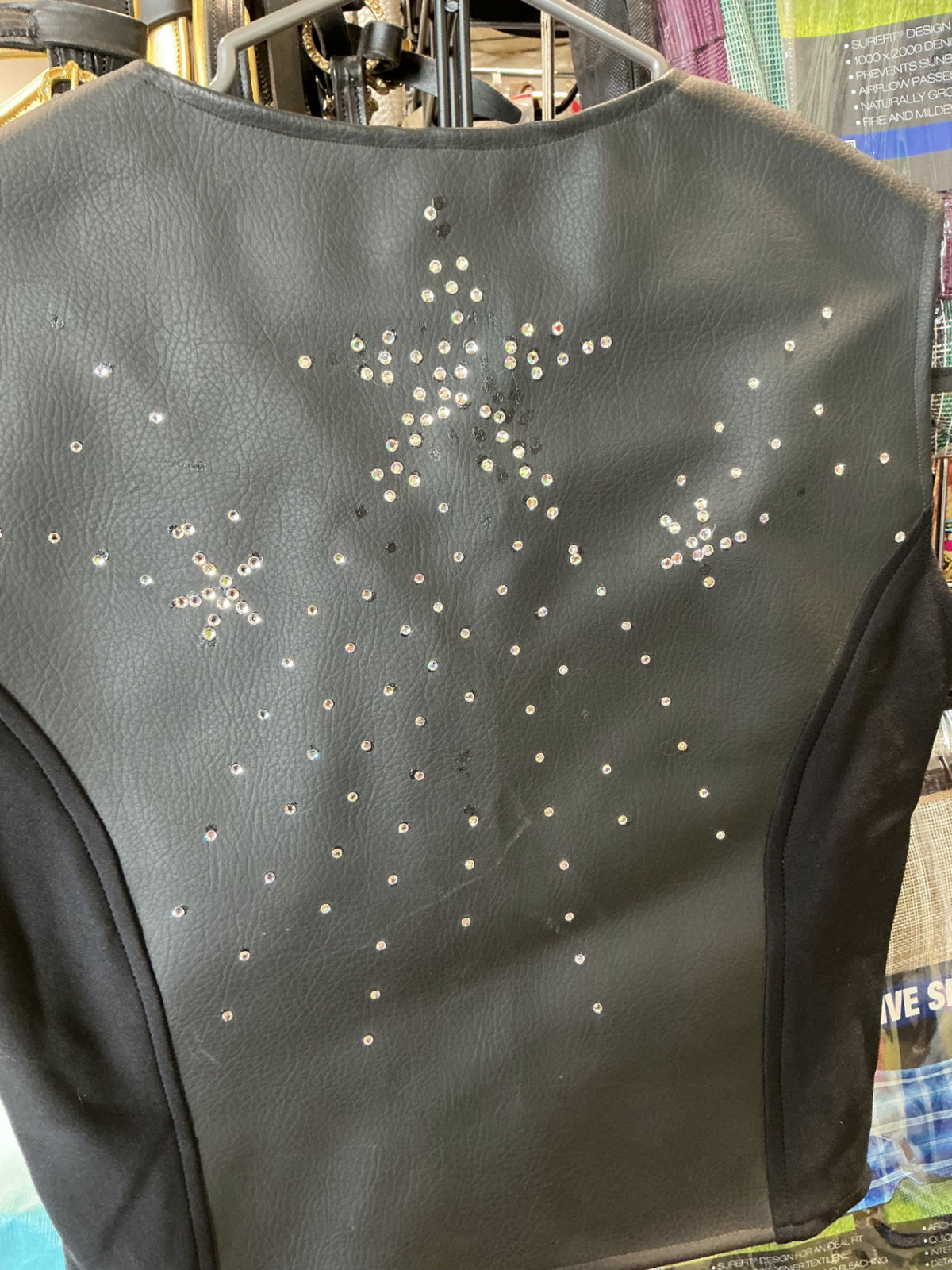 Vest Show Black with Rhinestones Small - Medium