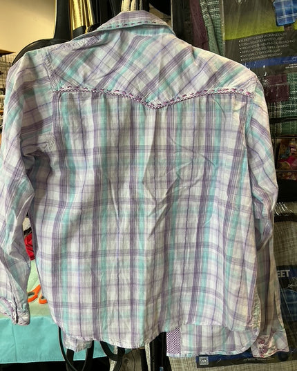 Shirt Panhandle Slim Kids XL Purple Plaid