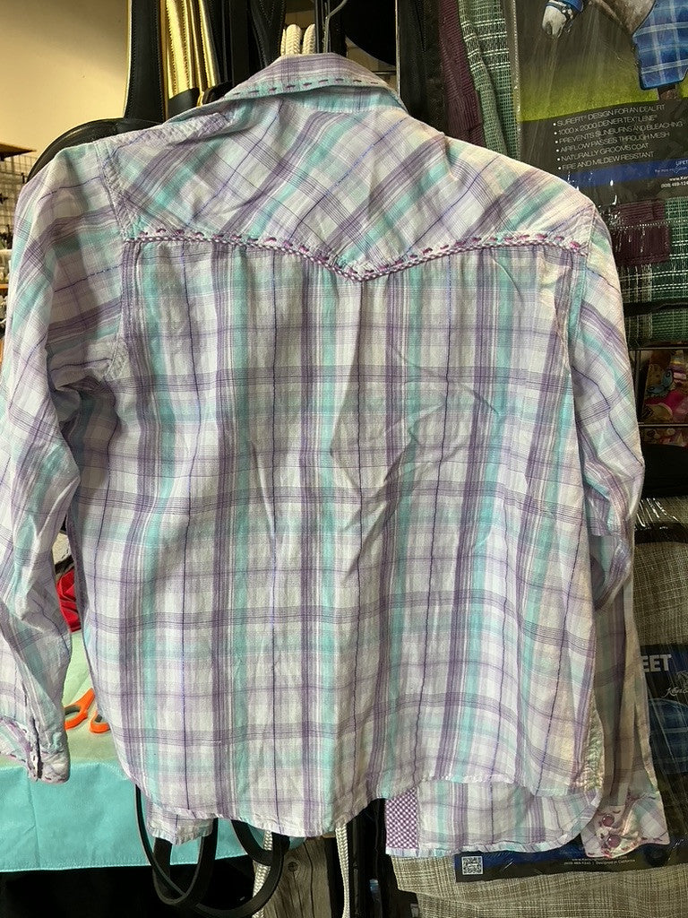 Shirt Panhandle Slim Kids XL Purple Plaid