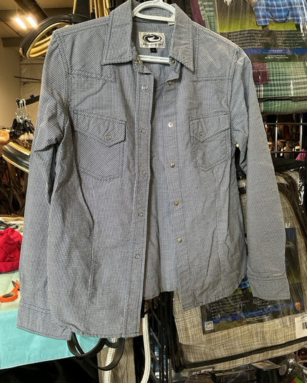 Shirt Roper Navy Blue Plaid Size Small