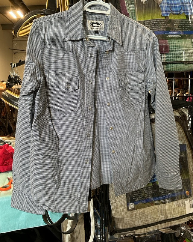 Shirt Roper Navy Blue Plaid Size Small