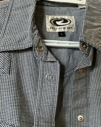 Shirt Roper Navy Blue Plaid Size Small