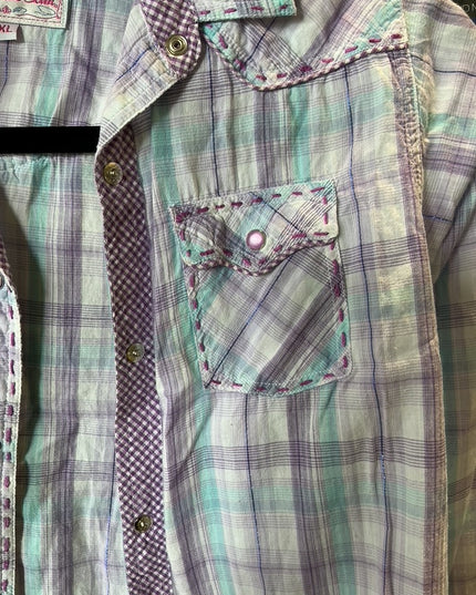 Shirt Panhandle Slim Kids XL Purple Plaid