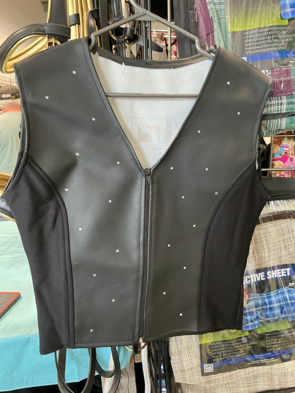 Show Vest – Black with Rhinestones, Small/Medium | Used, Very Good